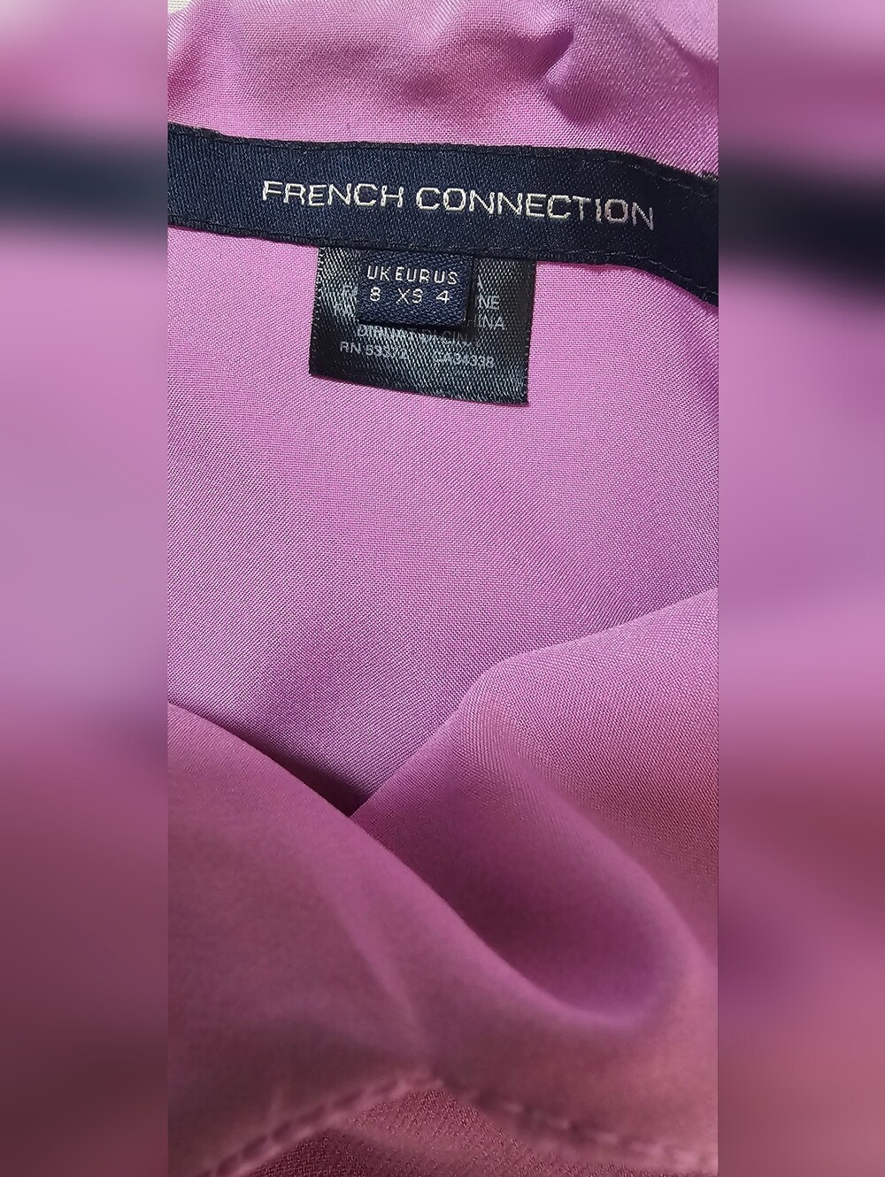 French Connection Pink Mini Slip Dress Size 4 XS Bodycon Party Cocktail - Picture 2 of 5